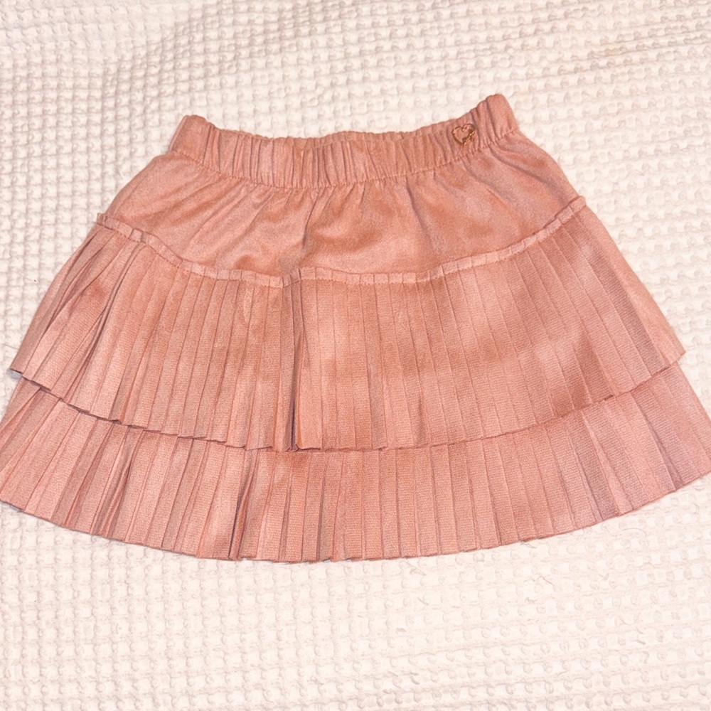 Girls Mayoral Pleated Mini Skirt in Warm pink/blush 6